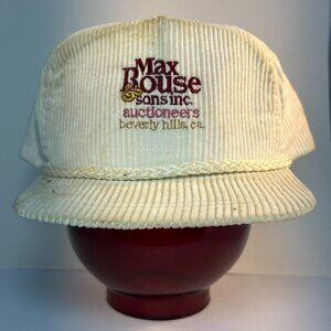 Vintage, Corduroy, leather strap back hat